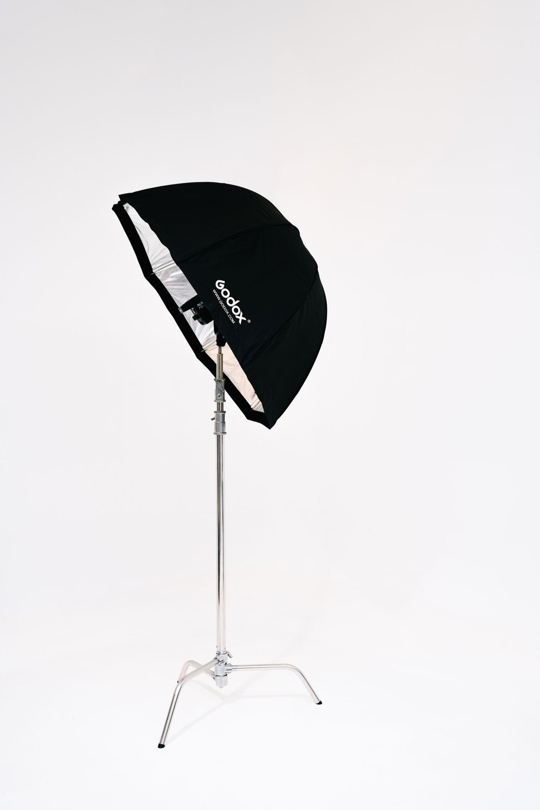 A single softbox on a lighting stand.